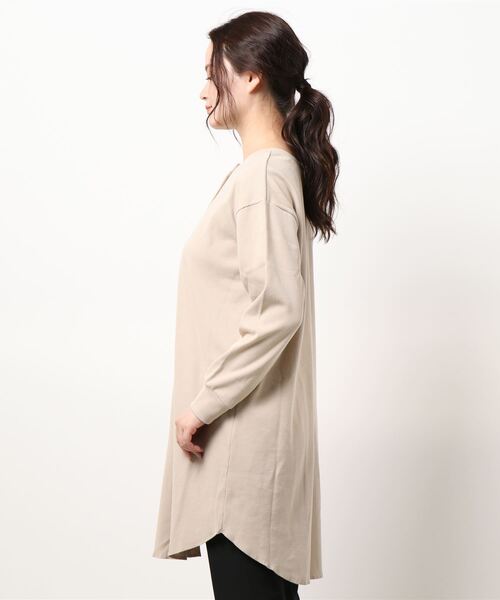 BELLUNA PLUS（ベルーナ）の「リブ素材ロング丈３ｗａｙカーディガン（カーディガン/ボレロ・レディース・ブラック/ブルーグレー/ライトベージュ・MEDIUM/LARGE/X-LARGE）」の4枚目の写真