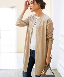 リブ素材ロング丈3wayカーディガン