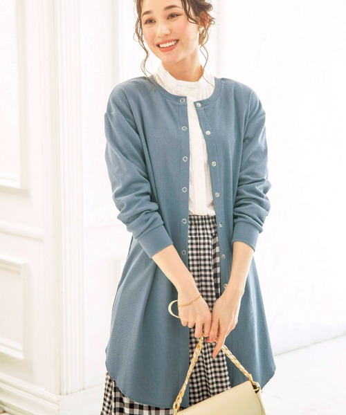 BELLUNA PLUS（ベルーナ）の「リブ素材ロング丈３ｗａｙカーディガン（カーディガン/ボレロ・レディース・ブラック/ブルーグレー/ライトベージュ・MEDIUM/LARGE/X-LARGE）」の3枚目の写真