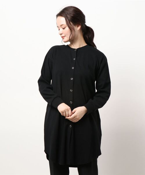 BELLUNA PLUS（ベルーナ）の「リブ素材ロング丈３ｗａｙカーディガン（カーディガン/ボレロ・レディース・ブラック/ブルーグレー/ライトベージュ・MEDIUM/LARGE/X-LARGE）」の13枚目の写真