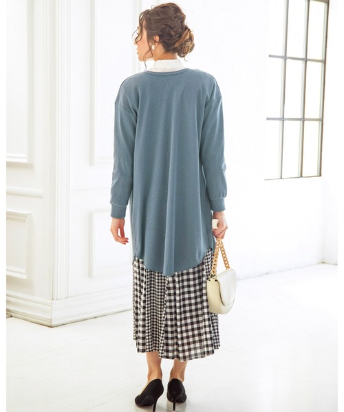 BELLUNA PLUS（ベルーナ）の「リブ素材ロング丈３ｗａｙカーディガン（カーディガン/ボレロ・レディース・ブラック/ブルーグレー/ライトベージュ・MEDIUM/LARGE/X-LARGE）」の12枚目の写真