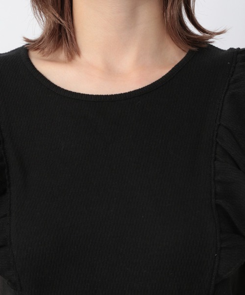 Heather（ヘザー）の「ハニカムフリルカットソー_948763（Tシャツ/カットソー・レディース・ホワイト/ブラック/グリーン系その他・FREE）」の10枚目の写真