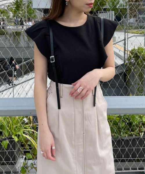 Heather（ヘザー）の「ハニカムフリルカットソー_948763（Tシャツ/カットソー・レディース・ホワイト/ブラック/グリーン系その他・FREE）」の14枚目の写真