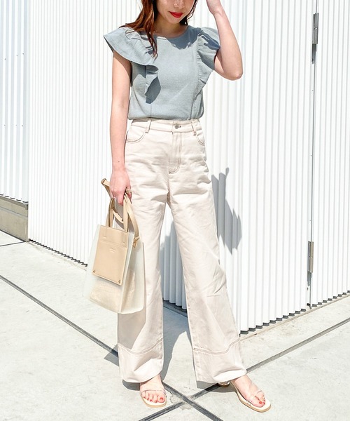 Heather（ヘザー）の「ハニカムフリルカットソー_948763（Tシャツ/カットソー・レディース・ホワイト/ブラック/グリーン系その他・FREE）」の19枚目の写真