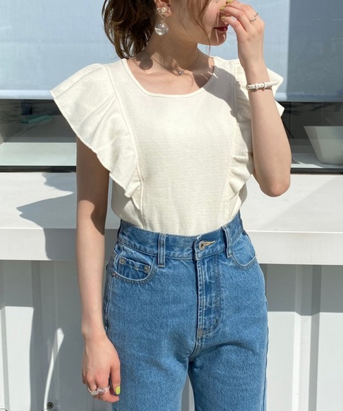 Heather（ヘザー）の「ハニカムフリルカットソー_948763（Tシャツ/カットソー・レディース・ホワイト/ブラック/グリーン系その他・FREE）」の22枚目の写真