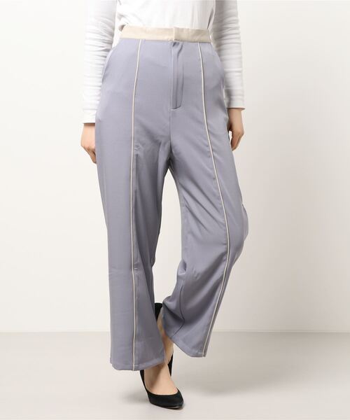STYLEBLOCK(スタイルブロック)の「ツイル合皮パイピングパンツ(その他パンツ・レディース・グリーン系その他/ブラック/ラベンダー/ライトベージュ・M)」の9枚目の写真