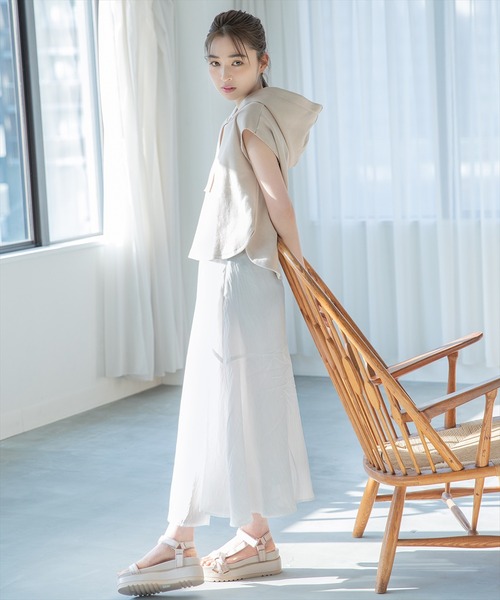 WILLSELECTION(ウィルセレクション)の「シアーワッシャーロングスカート(スカート・レディース・オフホワイト/ピンク/ミント・SMALL/MEDIUM)」の2枚目の写真