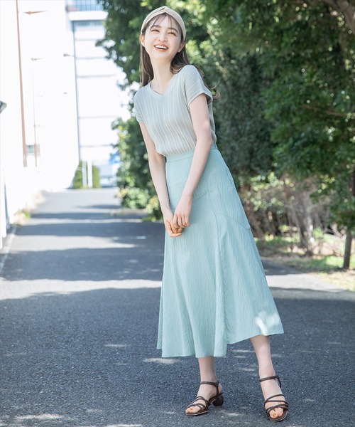 WILLSELECTION(ウィルセレクション)の「シアーワッシャーロングスカート(スカート・レディース・オフホワイト/ピンク/ミント・SMALL/MEDIUM)」の3枚目の写真