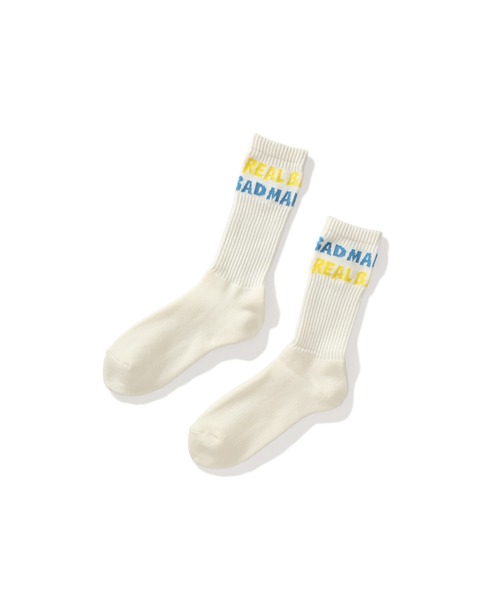 UNION（ユニオン）の「REAL BAD SPELLOUT SOCKS（ソックス/靴下・メンズ・ホワイト×レッド/ホワイト×イエロー・FREE）」の2枚目の写真