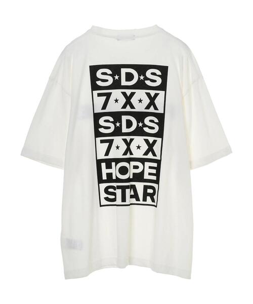 SEVENDAYS=SUNDAY（セブンデイズサンデイ）の「FEMININE TEE　＊◇（Tシャツ/カットソー・レディース・チャコールグレー/オフホワイト・L/M/S）」の16枚目の写真
