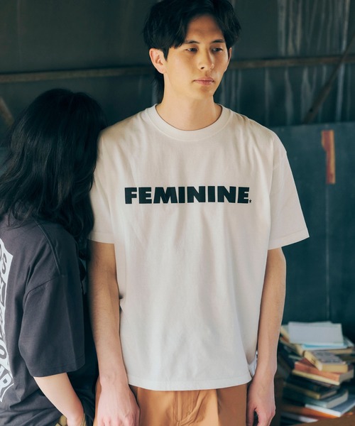 SEVENDAYS=SUNDAY（セブンデイズサンデイ）の「FEMININE TEE　＊◇（Tシャツ/カットソー・レディース・チャコールグレー/オフホワイト・L/M/S）」の4枚目の写真