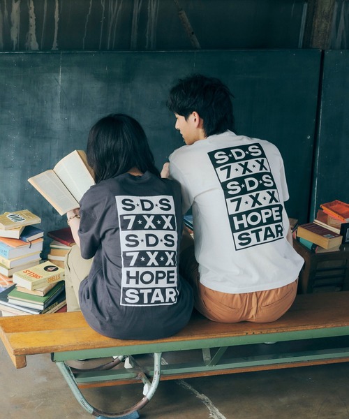 SEVENDAYS=SUNDAY（セブンデイズサンデイ）の「FEMININE TEE　＊◇（Tシャツ/カットソー・レディース・チャコールグレー/オフホワイト・L/M/S）」の5枚目の写真