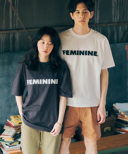SEVENDAYS=SUNDAY（セブンデイズサンデイ）の「FEMININE TEE　＊◇（Tシャツ/カットソー・レディース・チャコールグレー/オフホワイト・L/M/S）」の6枚目の写真