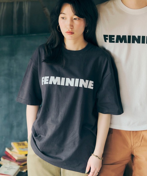 SEVENDAYS=SUNDAY（セブンデイズサンデイ）の「FEMININE TEE　＊◇（Tシャツ/カットソー・レディース・チャコールグレー/オフホワイト・L/M/S）」の7枚目の写真