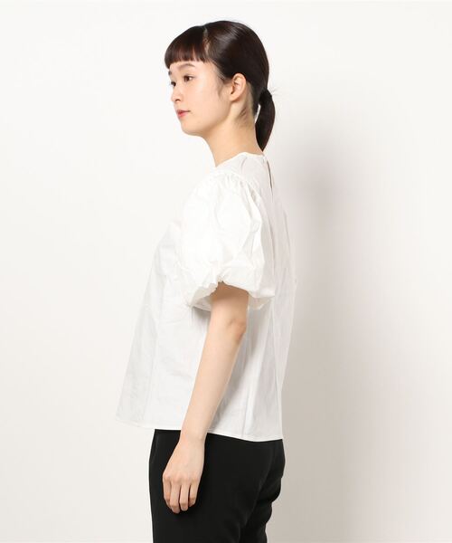 Twinkle;pm(トゥインクルピーエム)の「前あきパワショル半袖TOPS(シャツ/ブラウス・レディース・ホワイト/ブルー・FREE)」の4枚目の写真