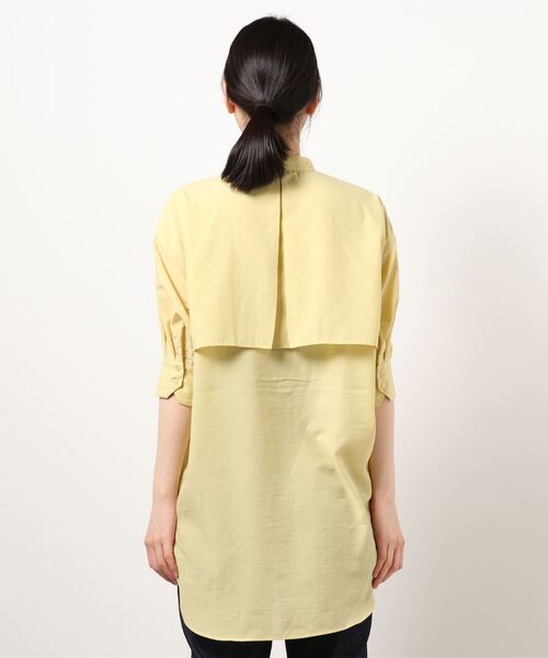 HONEYSUCKLE ROSE（ハニーサックルローズ）の「【HONEYSUCKLE ROSE】フラップ付きブラウス（シャツ/ブラウス・レディース・イエロー/ブラウン/オフホワイト・L/M）」の4枚目の写真
