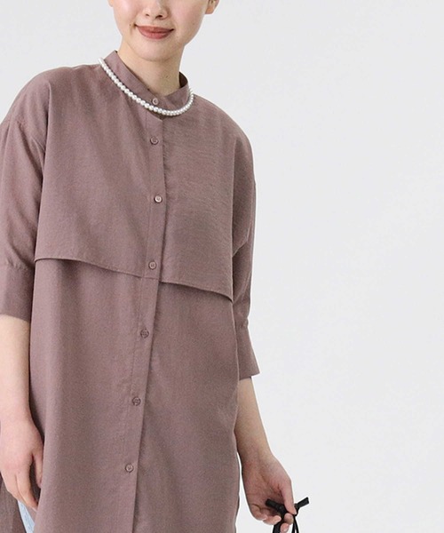 HONEYSUCKLE ROSE（ハニーサックルローズ）の「【HONEYSUCKLE ROSE】フラップ付きブラウス（シャツ/ブラウス・レディース・イエロー/ブラウン/オフホワイト・L/M）」の3枚目の写真