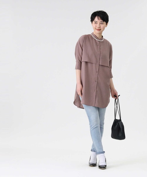 HONEYSUCKLE ROSE（ハニーサックルローズ）の「【HONEYSUCKLE ROSE】フラップ付きブラウス（シャツ/ブラウス・レディース・イエロー/ブラウン/オフホワイト・L/M）」の12枚目の写真