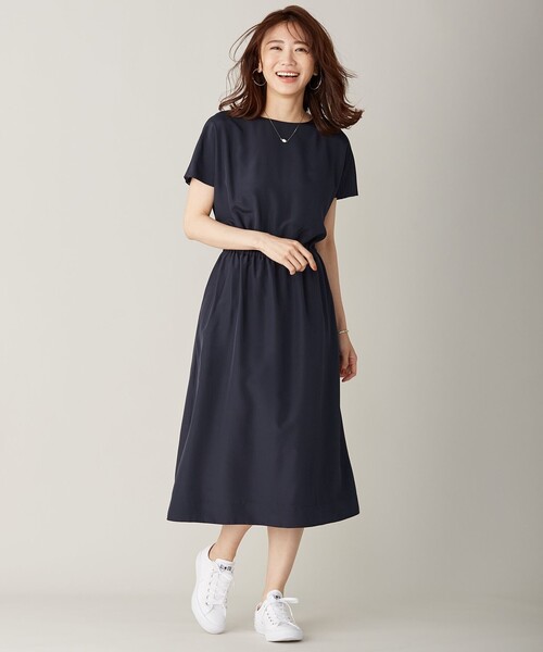 J.PRESS(ジェイプレス)の「【洗える】リバーシブル ポリエステル デシン ワンピース(ワンピース・レディース・グレー系5/ネイビー系5・T13/T15/T17)」の6枚目の写真