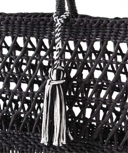 Simplicite(サンプリシテ)の「デザインペーパートートバッグ◆(かごバッグ・レディース・ブラック/ベージュ・FREE)」の9枚目の写真