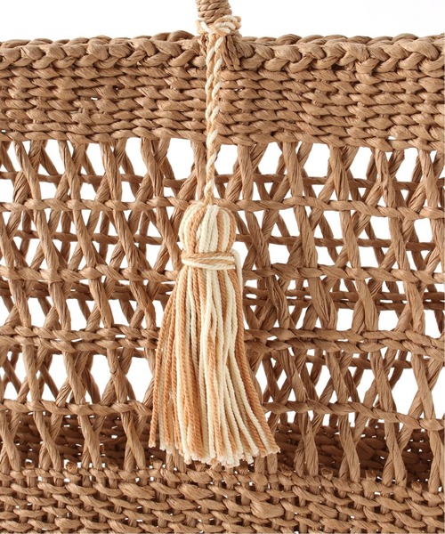 Simplicite(サンプリシテ)の「デザインペーパートートバッグ◆(かごバッグ・レディース・ブラック/ベージュ・FREE)」の11枚目の写真