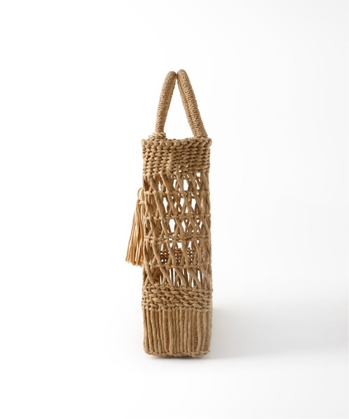 Simplicite(サンプリシテ)の「デザインペーパートートバッグ◆(かごバッグ・レディース・ブラック/ベージュ・FREE)」の5枚目の写真