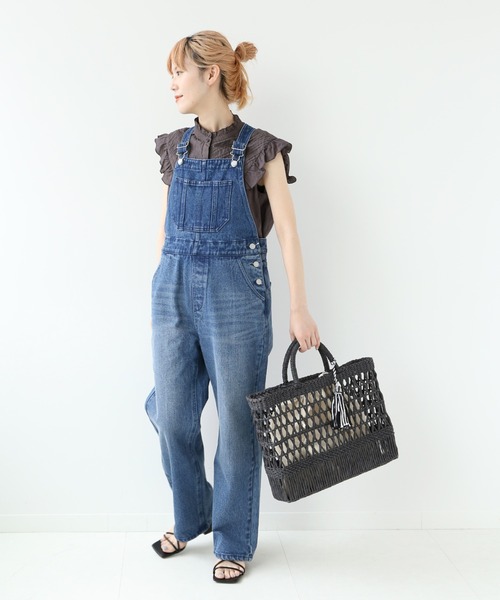 Simplicite(サンプリシテ)の「デザインペーパートートバッグ◆(かごバッグ・レディース・ブラック/ベージュ・FREE)」の16枚目の写真