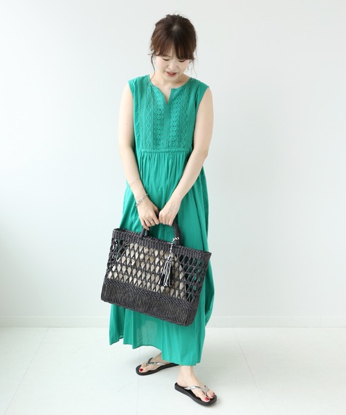 Simplicite(サンプリシテ)の「デザインペーパートートバッグ◆(かごバッグ・レディース・ブラック/ベージュ・FREE)」の18枚目の写真