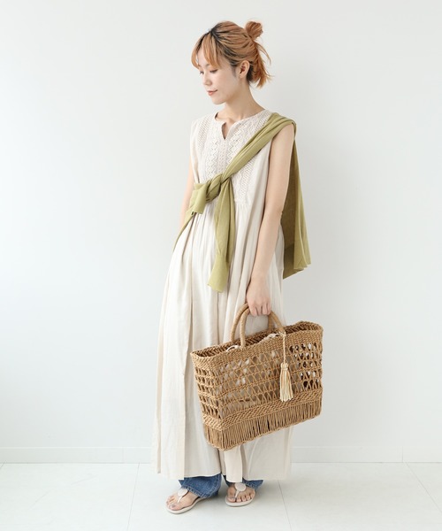 Simplicite(サンプリシテ)の「デザインペーパートートバッグ◆(かごバッグ・レディース・ブラック/ベージュ・FREE)」の21枚目の写真