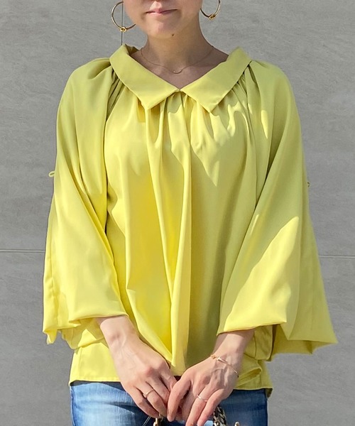 JENNE（ジェンヌ）の「とろみボリュームスリーブブラウス（シャツ/ブラウス・レディース・ホワイト/ベージュ・S/M/L）」の17枚目の写真