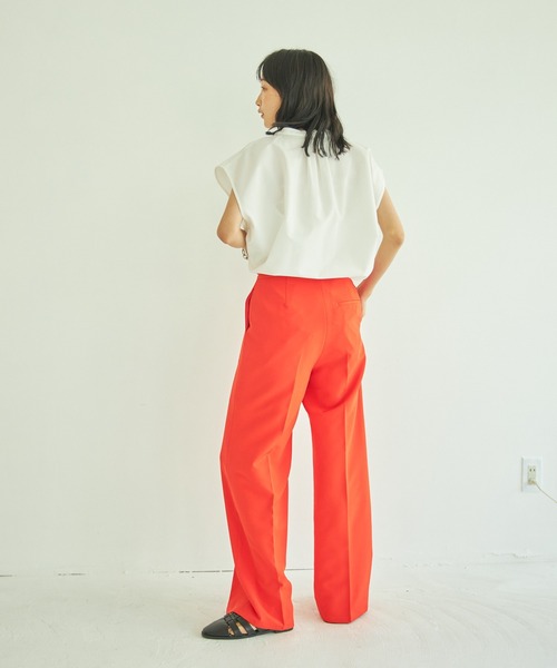 VACANCY(ヴァカンシー)の「ストレートカラーパンツ(スラックス・レディース・ブラック/オレンジ/ブルー/グリーン・S/M/L/MEDIUM/TALL)」の6枚目の写真