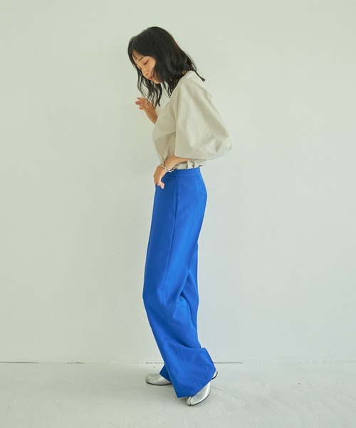 VACANCY(ヴァカンシー)の「ストレートカラーパンツ(スラックス・レディース・ブラック/オレンジ/ブルー/グリーン・S/M/L/MEDIUM/TALL)」の19枚目の写真