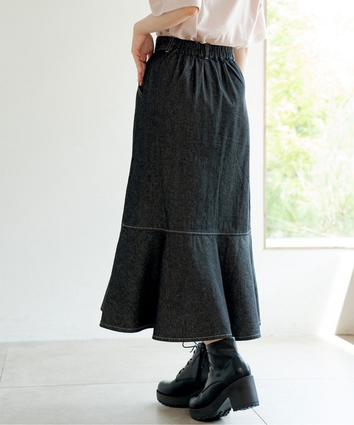 OLIVE des OLIVE（オリーブデオリーブ）の「【S/Mサイズ】マーメイドスカート（スカート・レディース・ブラック/ベージュ/ワンウォッシュ・SMALL/MEDIUM）」の12枚目の写真