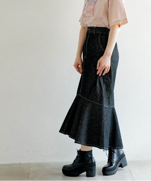 OLIVE des OLIVE（オリーブデオリーブ）の「【S/Mサイズ】マーメイドスカート（スカート・レディース・ブラック/ベージュ/ワンウォッシュ・SMALL/MEDIUM）」の20枚目の写真