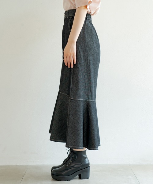 OLIVE des OLIVE（オリーブデオリーブ）の「【S/Mサイズ】マーメイドスカート（スカート・レディース・ブラック/ベージュ/ワンウォッシュ・SMALL/MEDIUM）」の6枚目の写真