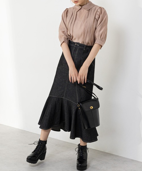 OLIVE des OLIVE（オリーブデオリーブ）の「【S/Mサイズ】マーメイドスカート（スカート・レディース・ブラック/ベージュ/ワンウォッシュ・SMALL/MEDIUM）」の8枚目の写真