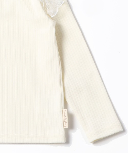 trois lapins kp(トロワラパンケーピー)の「チュールフリル 長袖Tシャツ(80-90cm)(Tシャツ/カットソー・キッズ・オフホワイト・90cm/80cm)」の3枚目の写真