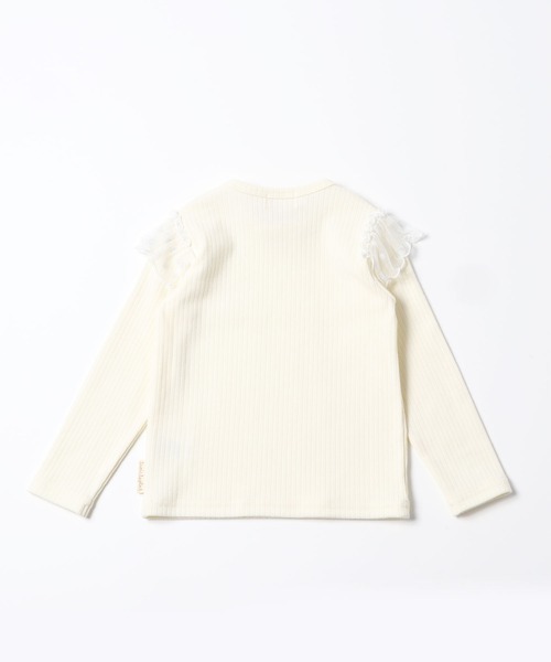 trois lapins kp(トロワラパンケーピー)の「チュールフリル 長袖Tシャツ(80-90cm)(Tシャツ/カットソー・キッズ・オフホワイト・90cm/80cm)」の4枚目の写真