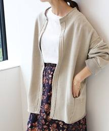 SLOBE IENA | 裏毛ノーカラーカーディガン【手洗い可能】◆(カーディガン/ボレロ)