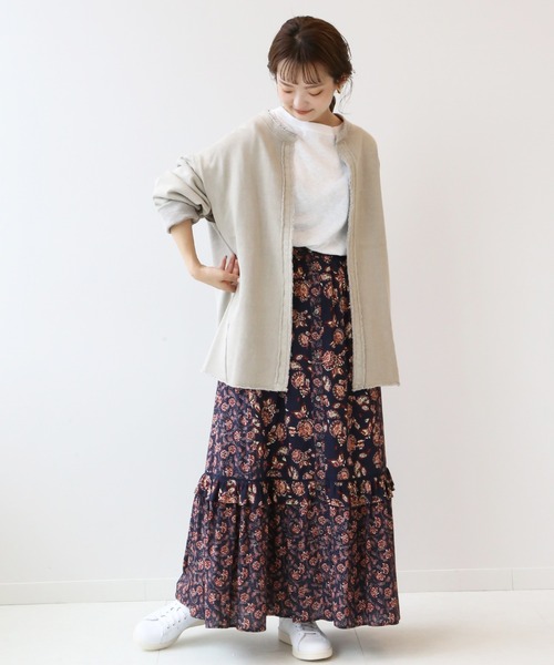 SLOBE IENA（スローブイエナ）の「裏毛ノーカラーカーディガン【手洗い可能】◆（カーディガン/ボレロ・レディース・ベージュ/グレー/グレー系その他・FREE）」の22枚目の写真