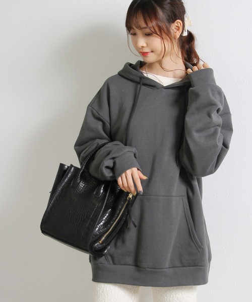 Crisp(クリスプ)の「ビッグフーディー(パーカー・レディース・チャコールグレー/ブルー/アイボリー・FREE)」の21枚目の写真