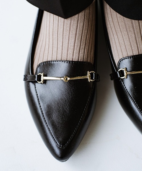 haco!（ハコ）の「【防水】ぺたんこでもかっこよくいられる！ローファーとパンプスのいいとこどりフラットシューズ by que made me（ローファー・レディース・ブラック/ブラウン・1/2/4/6/3/5）」の18枚目の写真