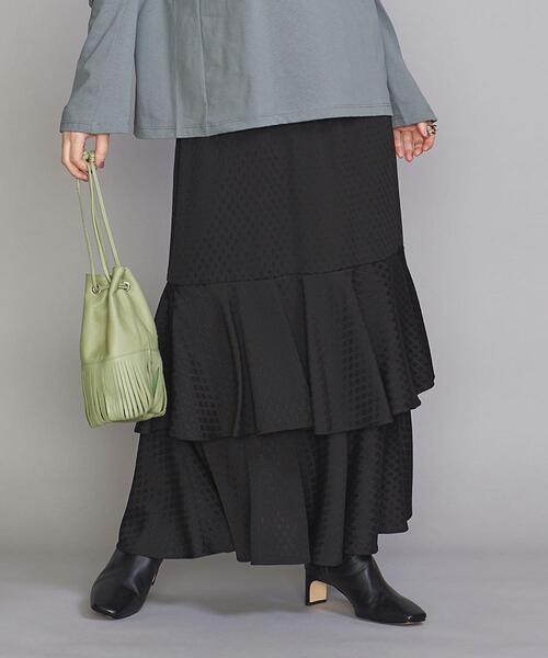 BEAUTY&YOUTH UNITED ARROWS（ビューティーアンドユースユナイテッドアローズ）の「BY　ジャカードフレアマーメイドマキシスカート -ウォッシャブル-（スカート・レディース・ワインレッド/ブラック・M/S）」の6枚目の写真