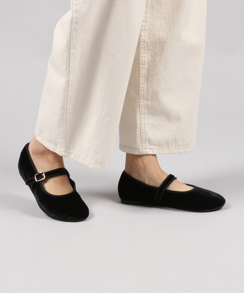 studio CLIP（スタディオクリップ）の「ストラップバレエシューズ（バレエシューズ・レディース・ブラック/その他1・LARGE/MEDIUM）」の3枚目の写真