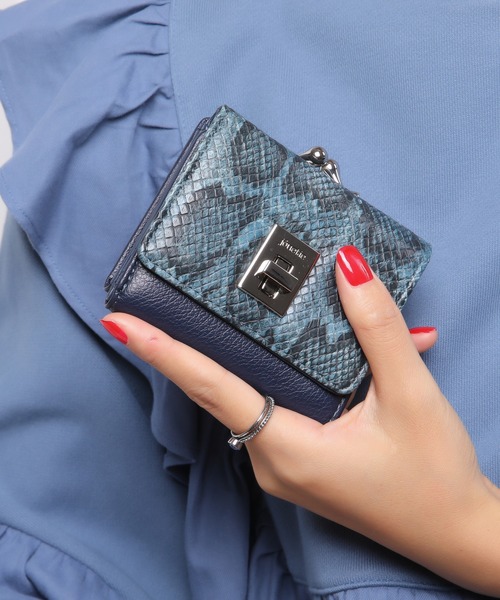 jouetie（ジュエティ）の「【jouetie/ジュエティ】　回転金具　ガマ口ミニ財布（財布・レディース・ブラック/アイボリー/グレー系その他/ベージュ系その他/ブルー系その他/ピンク系その他/ワイン系/ダークブラウン系/ベージュ系/ダークグリーン系/ダークグリーン系1/カーキ系/ネイビー系・FREE）」の19枚目の写真