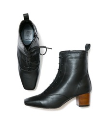 レースアップ スタックヒール ブーツ