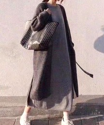 ベルト付ロングカーディガン