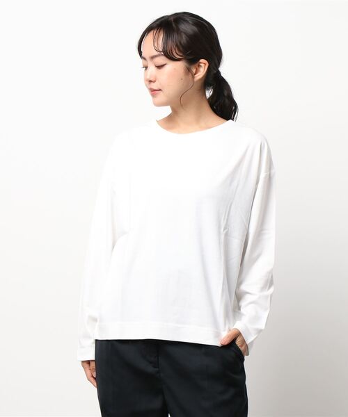 sm2rhythm（サマンサモスモスリズム）の「スムース前後着カーディガン（カーディガン/ボレロ・レディース・ホワイト/ブラック/グレー/オレンジ・ﾌﾘ-）」の2枚目の写真