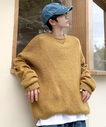 EFFECTION（エフェクション）の「【neos】ルーズシルエット ジャガード アニマル 総柄 チェック モヘアタッチ ニット セーター（ニット/セーター）」