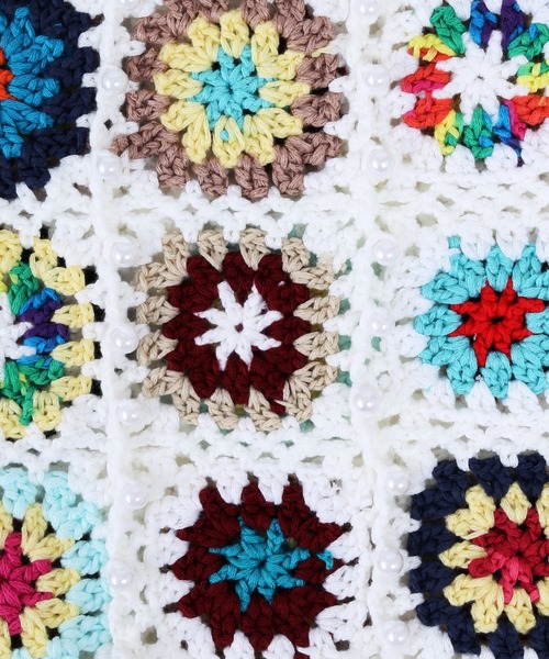 WC（ダブル シー）の「クロシェ編みパールミニトート（トートバッグ・レディース・ホワイト/ブラック・FREE）」の3枚目の写真